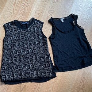 2 Black Sleeveless Casual Brand Name Summer Women's Tops